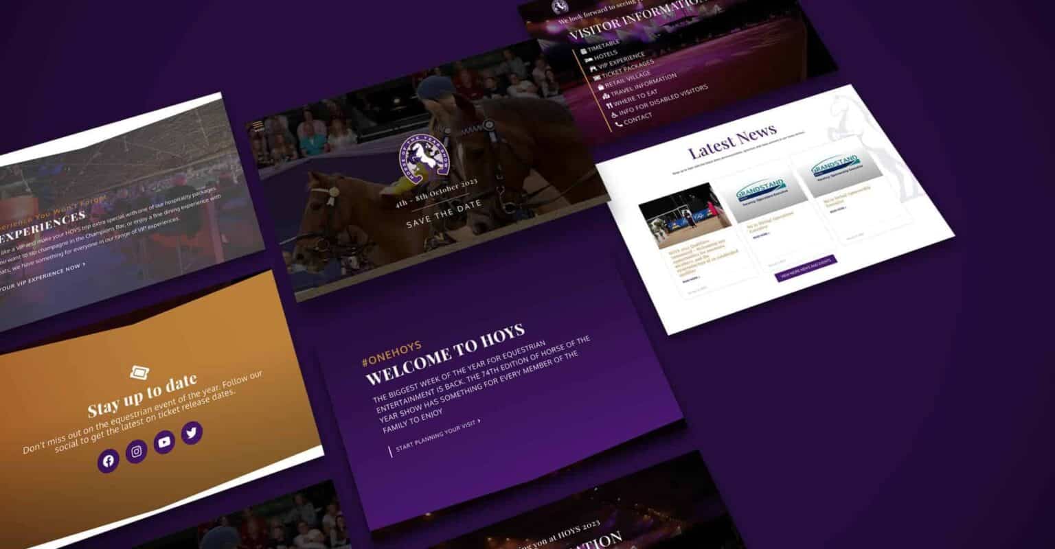 HOYS web design screens